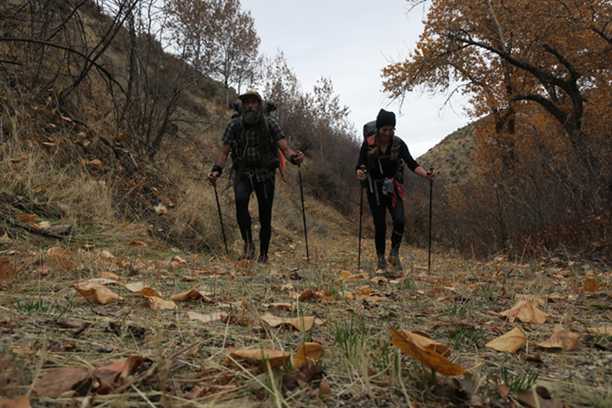 Ras and Kathy Vaughn walking in Cartwright Canyon in Idaho