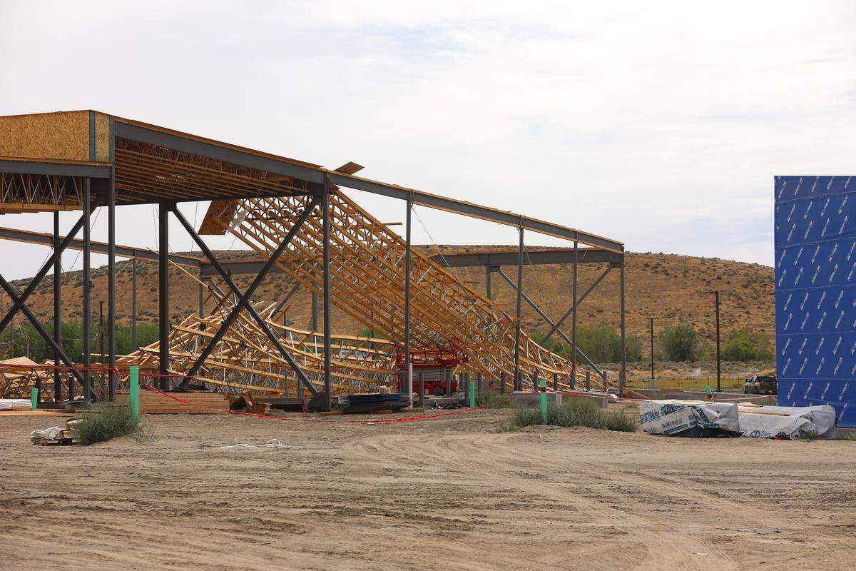 The roof trusses collapsed at the construction site for the Benton REA complex in West Richland at Keene Road and Cooperative Way.