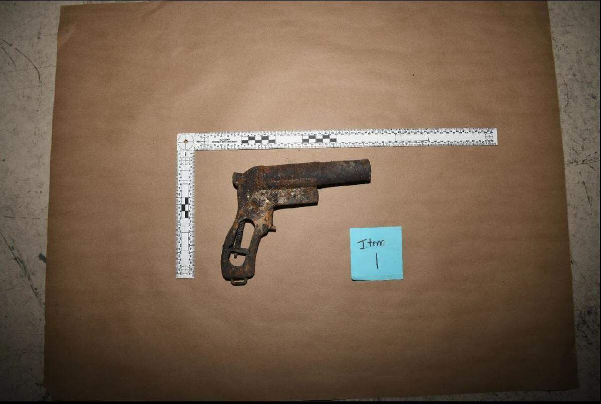 Police found the flare gun Kaufman used to set a series of fires across the Tri-Cities inside his burning truck.
