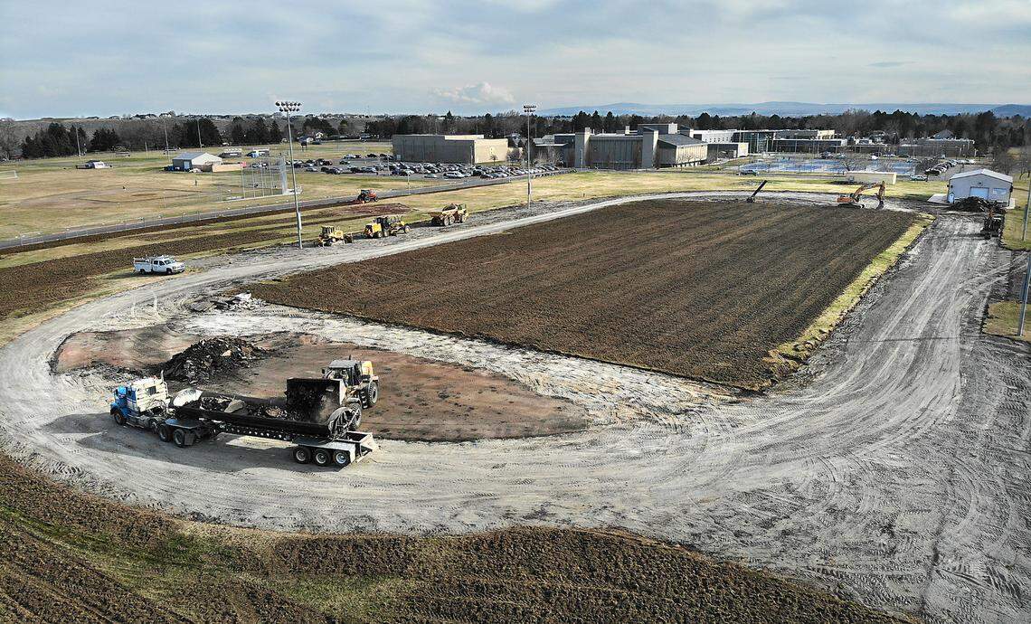 Work has started on the $6 million renovation project of the athletic fields at Hanford High School in Richland. The project, which is expected to wrap up in October, includes includes putting down artificial turf on the football field, a new surface for the running track and installing new bleachers that can seat 2,000 people.