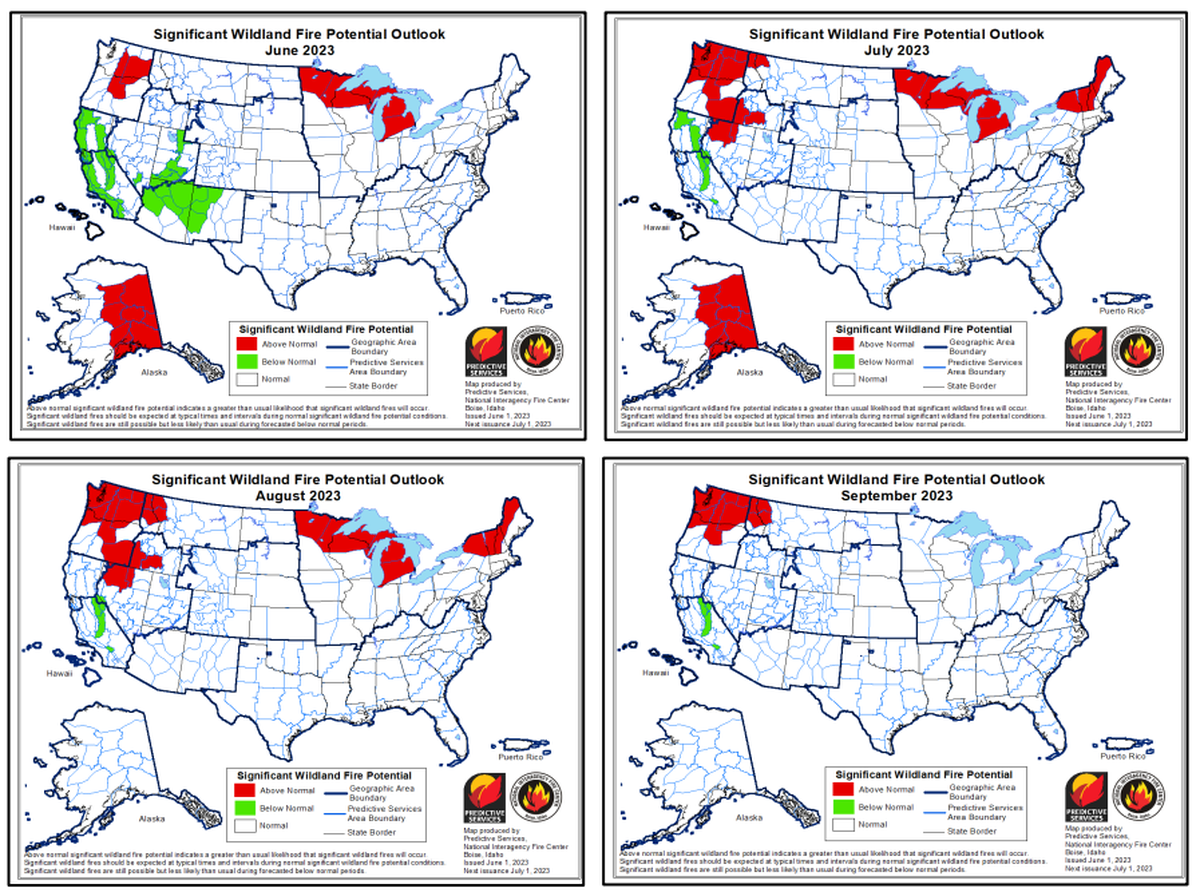 Washington state has above normal potential for signficant wildfires this summer.