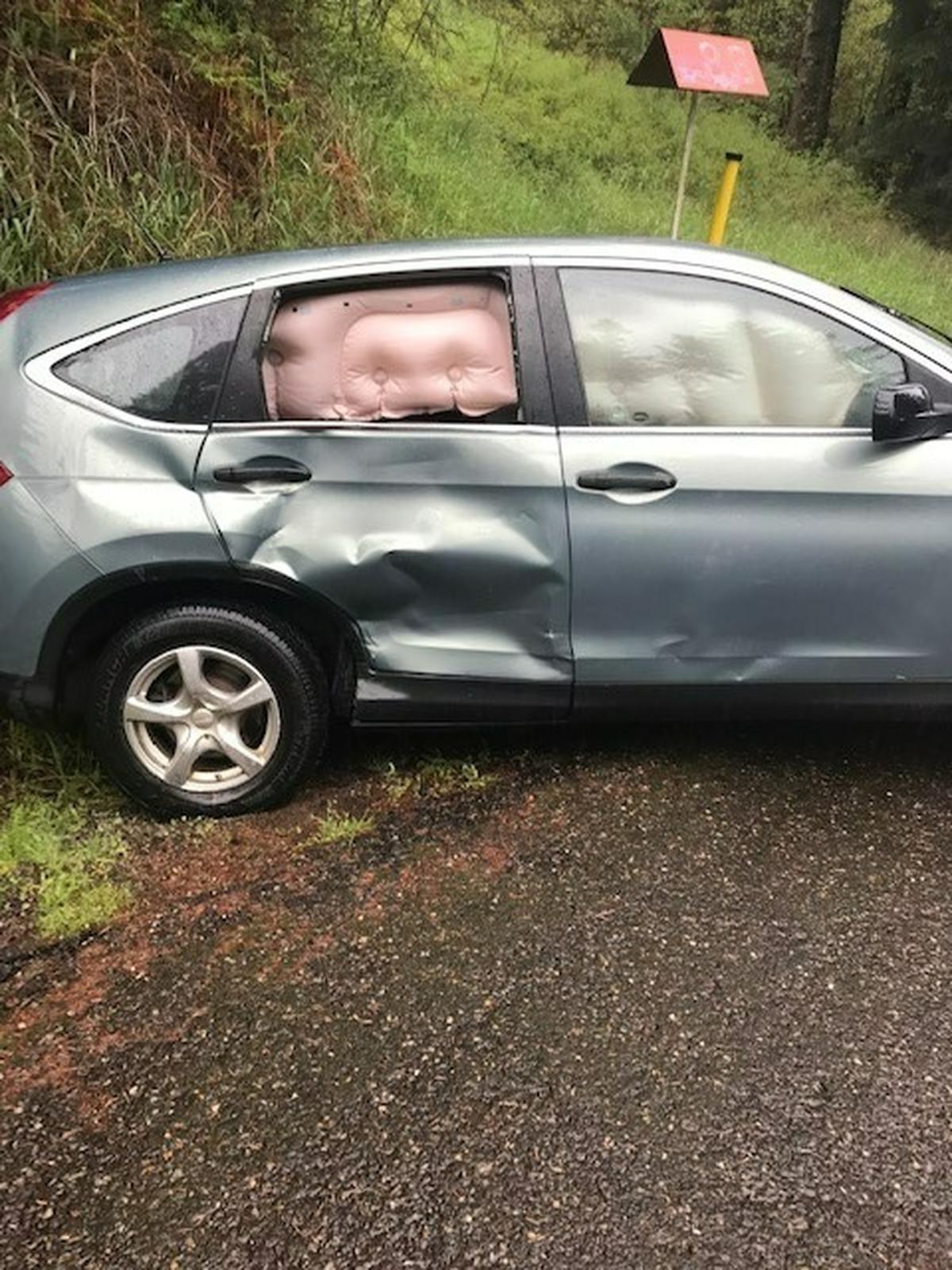 Murder suspect Christopher Calvert, 44, was arrested after a short chase with police in a rural area of Skamania County on May 5. He was driving Clayton Wick’s green Honda CRV.