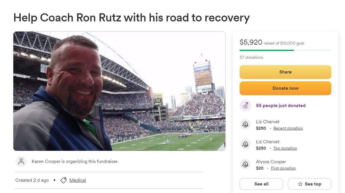 Prosser girls wrestling assistant coach Ron Rutz spent Christmas in the ICU and on a ventilator after experiencing a “massive stroke.” 