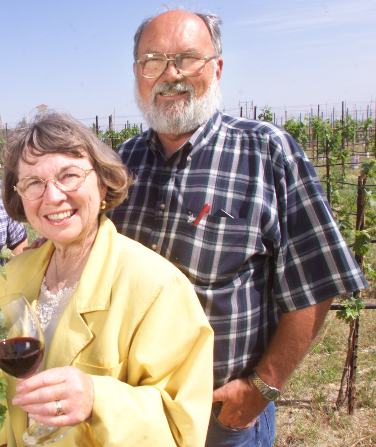 Jerry Bookwalter and wife Jean are pictured at their vineyard in this 1999 Tri-City Herald file photo.