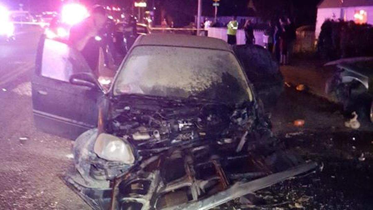 Police pulled a woman from a burning car late Monday night after chase from the Prosser Shopko.