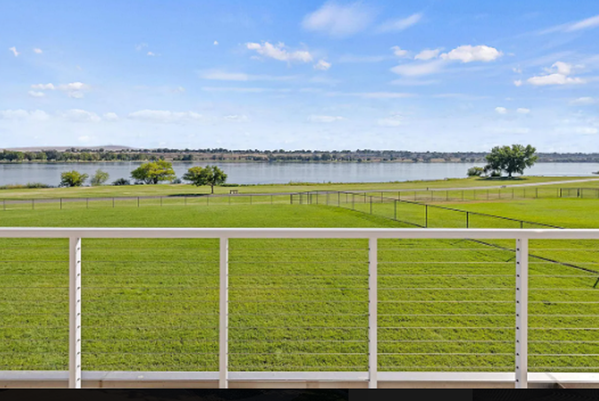The home has a sweeping view of the Columbia River shoreline.