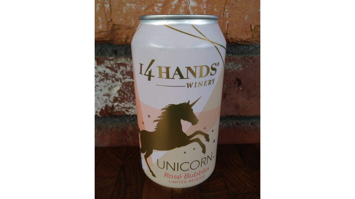 The 14 Hands Winery Limited Release Unicorn Rosé Bubbles, a non-vintage canned sparkling wine, was a sweepstakes winner at the 2020 Washington State Wine Competition.