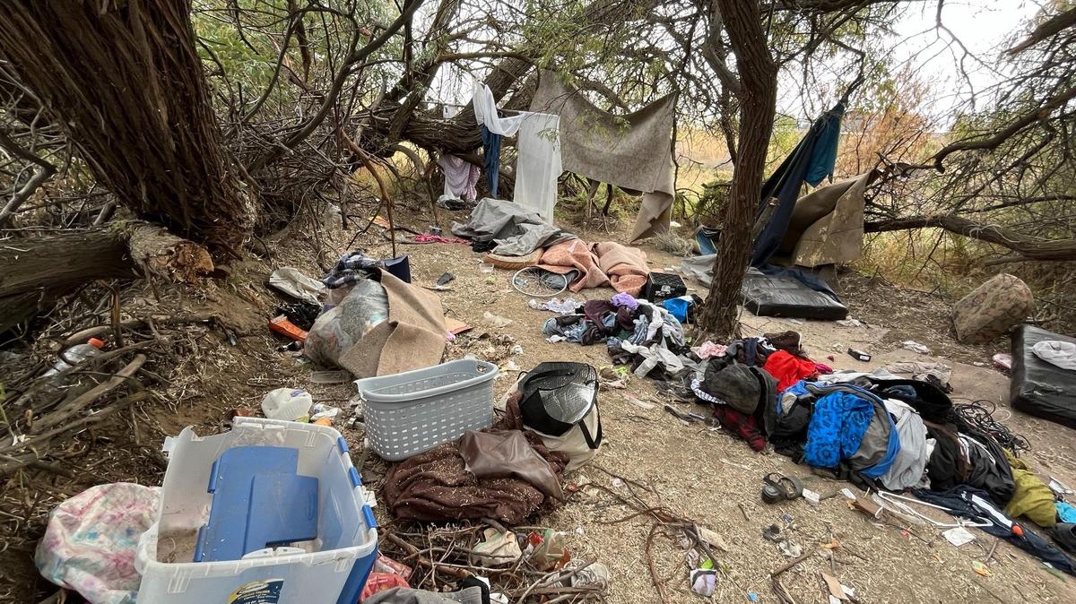 A photo of some of the damage done by illegal campers in Richland parks.