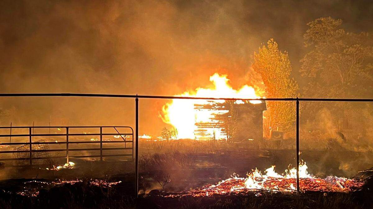 Benton County Fire District 1 responded on the Fourth of July to a wildfire with structures involved fire in the Finley area off Highway 397.