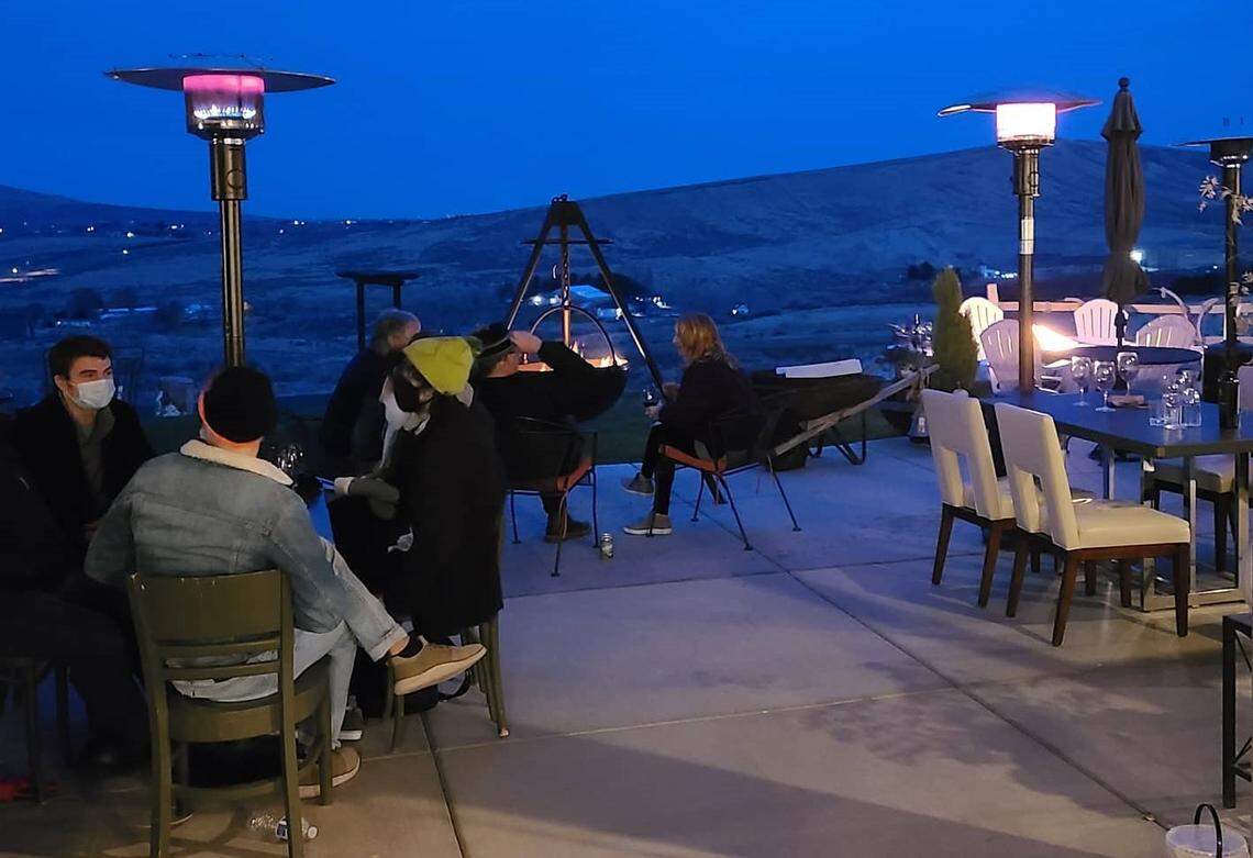 Anelera Winery in Benton City has brought out Cowboy Cauldrons with real fire as well as heaters to keep guests warm while wine tasting.