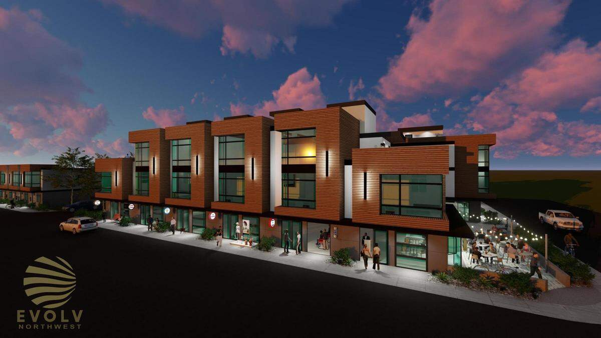 Elm Street Townhomes features 22 live/work units at North Elm and East Bruneau in east Kennewick. PMI Inc. is the owner and developer.