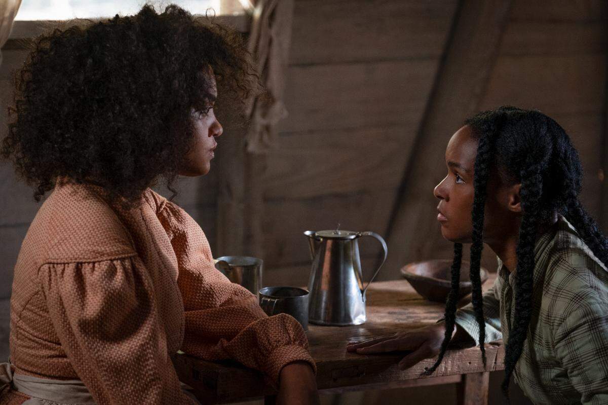 Kiersey Clemons (left) and Janelle Monae (right) in “Antebellum.”