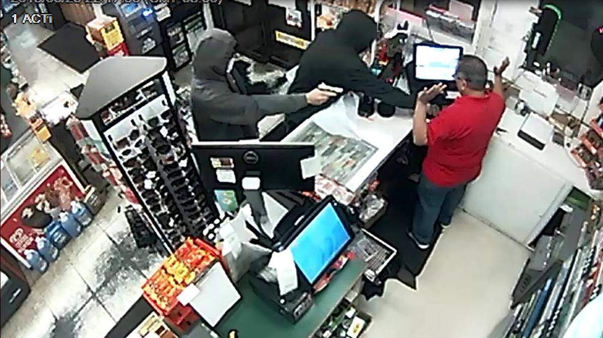 Richland police are looking for these two suspects involved in a Tuesday night robbery at the Conoco gas station on Stevens Road.