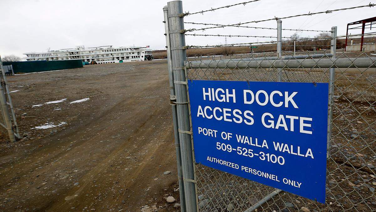 The American Song, part of the American Cruise Lines river cruise fleet, is moored for the winter on the Snake River at the Port of Walla Walla high dock facility in Burbank.