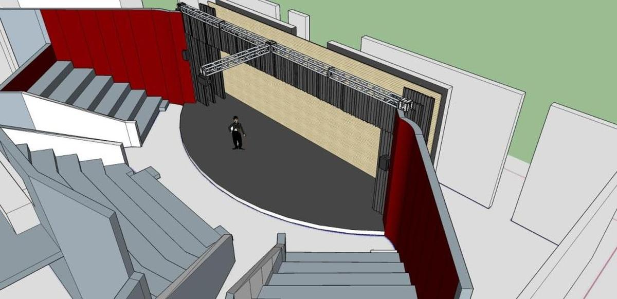 Artist rendering of the 300-seat theater expansion project planned by Academy of Children’s Theatre in Richland.