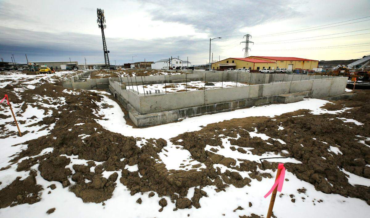 A concrete foundation for a new preengineered metal building with office, loading dock and parking lot, that is valued at $3.5 million, is being constructed byBruce Mechanical Inc.5003 W. Brinkley Rd in south Kennewick.