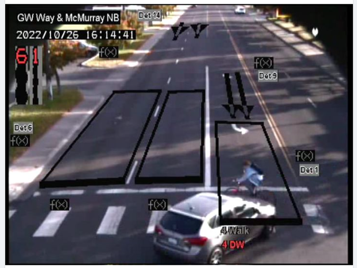 Camera traffic footage shows the moments before a driver rams their vehicle through a 14-year-old bicycler’s rear wheel. Richland Police Department are asking for the public’s help identifying the vehicle and driver. The rider walked away uninjured.