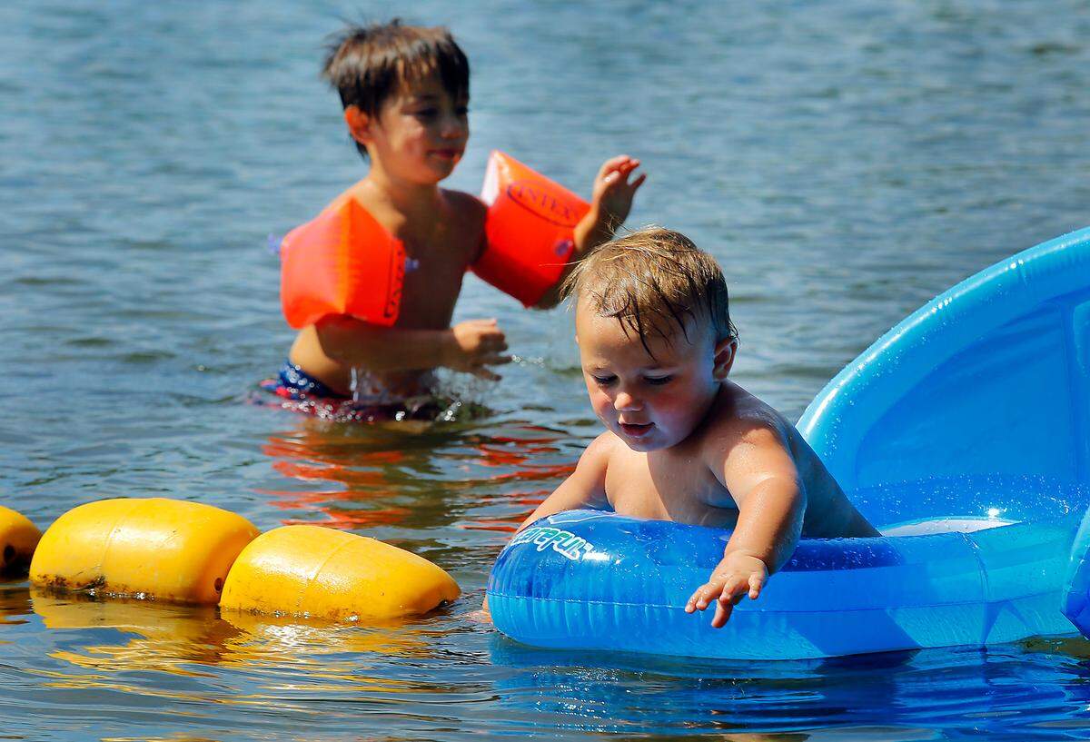 Two Rivers Park in Finley offers a protected swimming lagoon south of Kennewick.