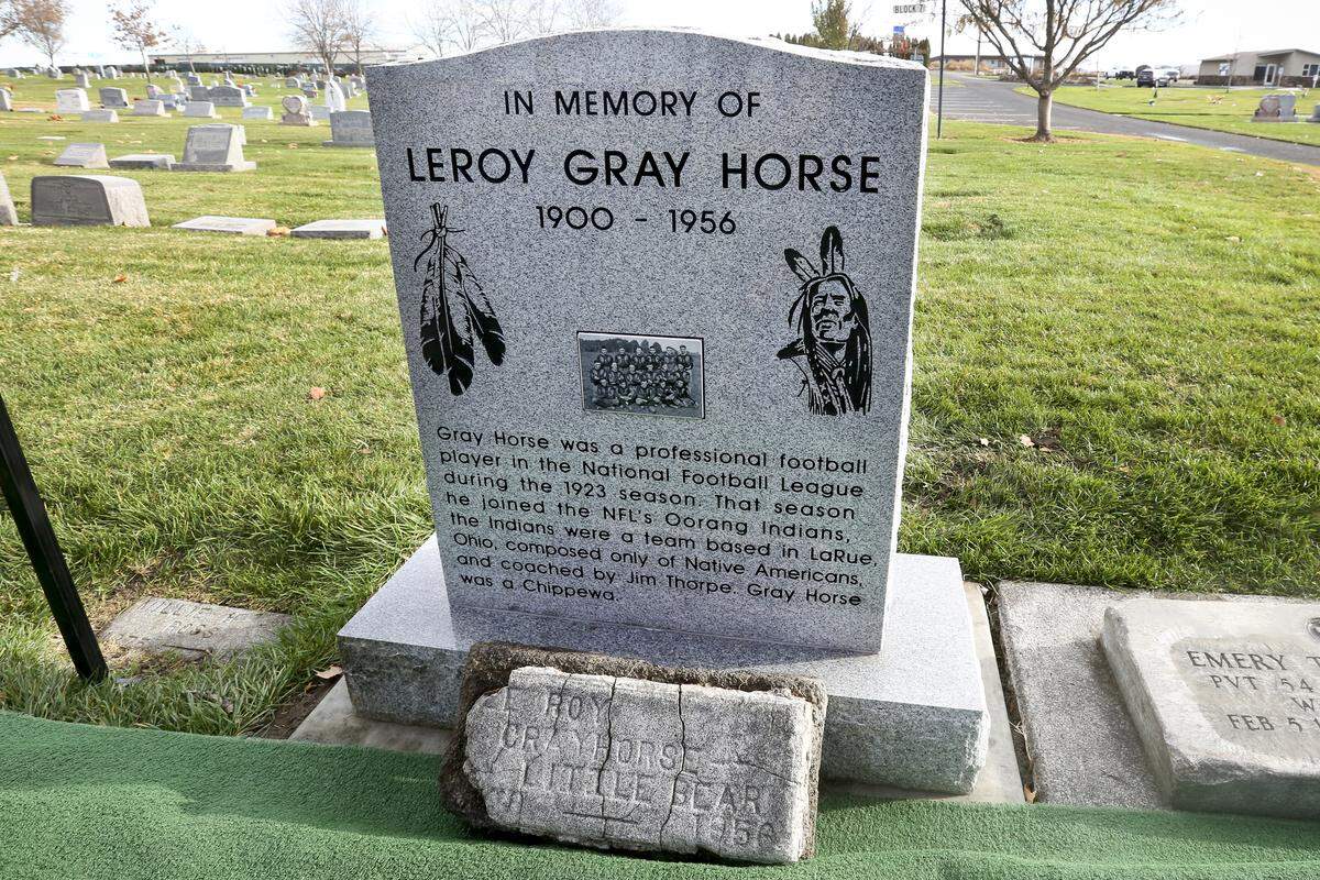 Pasco is attempting to solve the mystery of Leroy Gray Horse, an NFL player who was buried in obscurity at City View Cemetery in 1956.