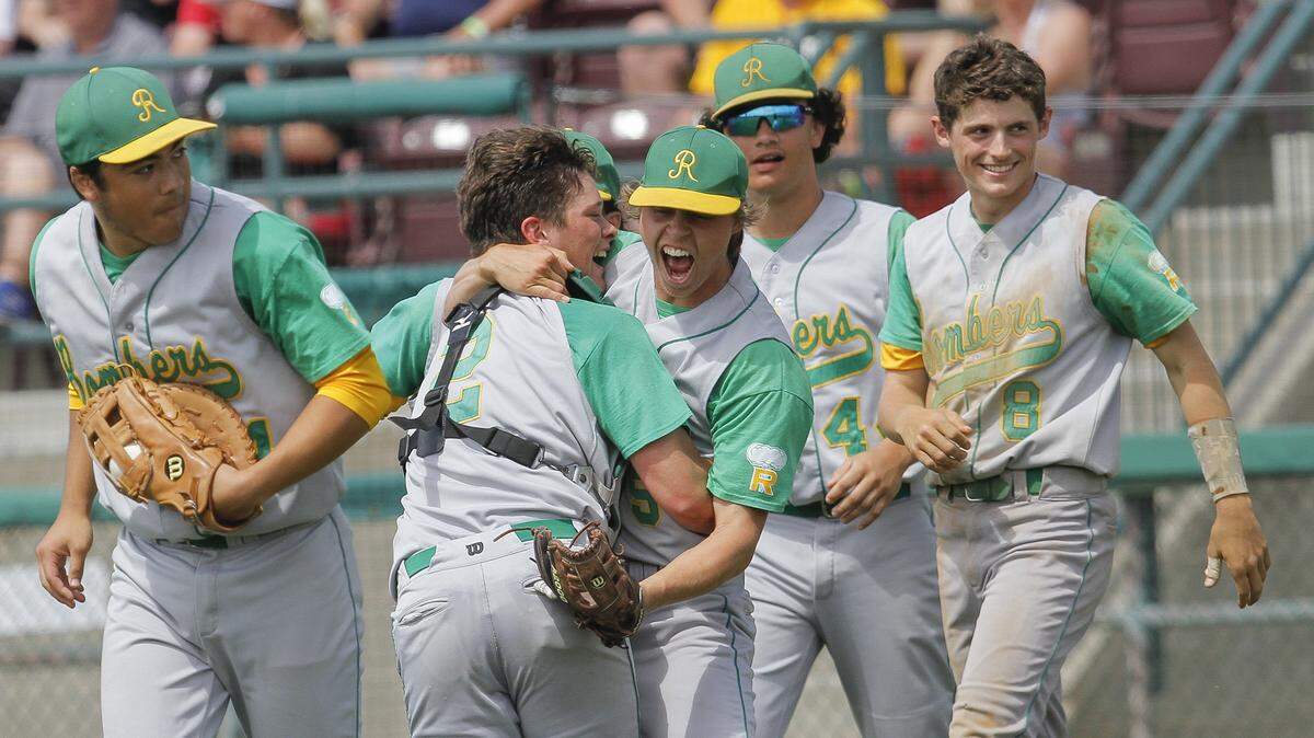 Richland celebrates after defeating Federal Way 11-0 during the 4A state semifinals Friday at Gesa Stadium in Pasco. Richland advances to Saturday's championship game.