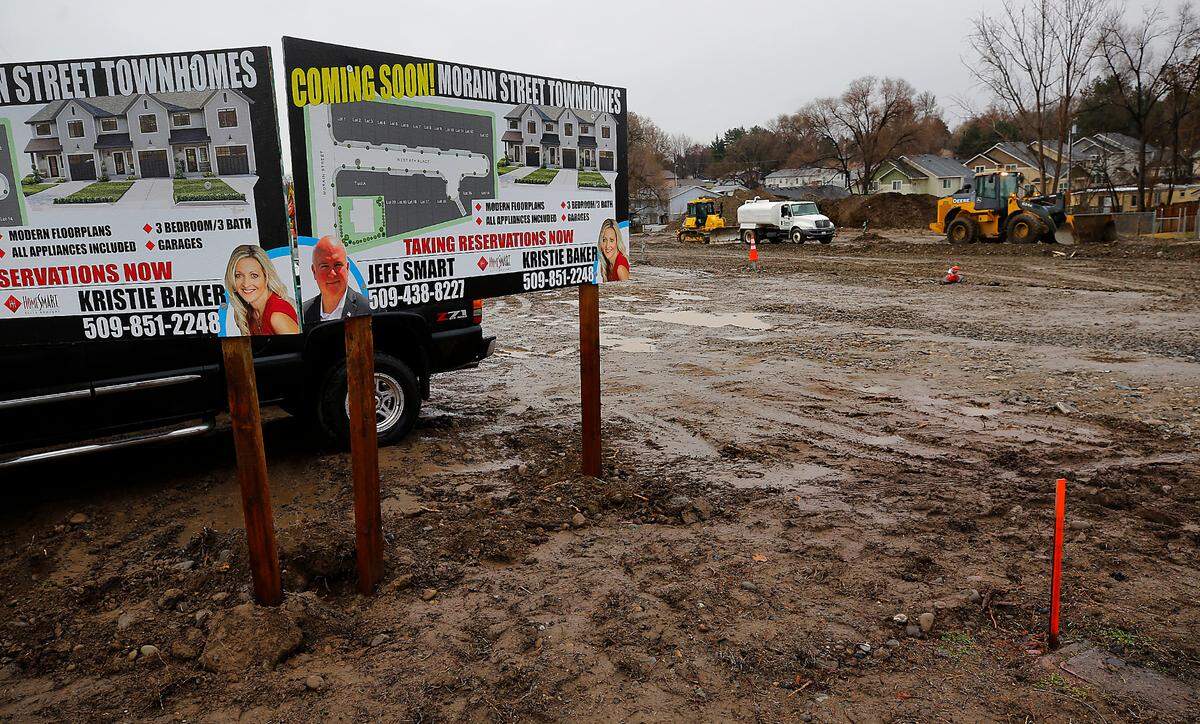 Work on install underground utilities is underway for the new Morain Street Townhomes housing development on South Morain Street at West 5th Avenue in Kennewick.