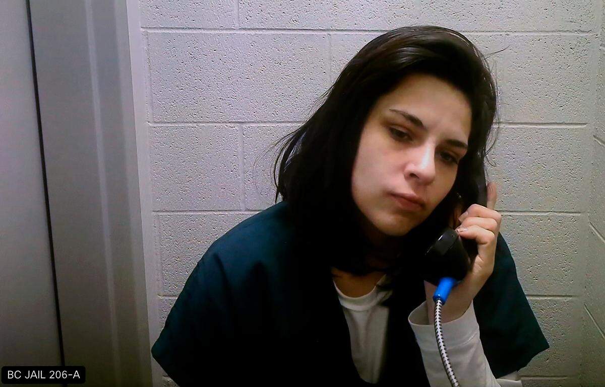 Assault suspect Lara Maria Garcia, 29, makes her preliminary appearance in Benton County Superior Court via a video link from the jail. Chourt documents implicate her in last week’s Richland shooting incident on McMurray Avenue.