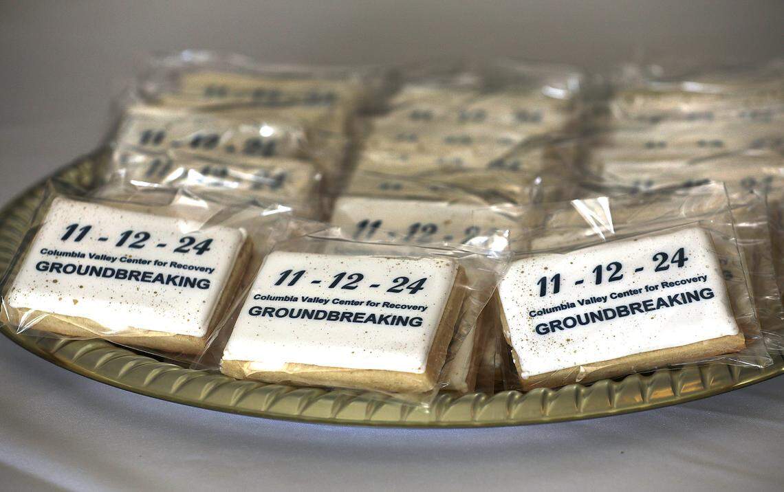 Commemoratice imprinted cookies were part of the groundbreaking ceremony for the Columbia Valley Center for Recovery.