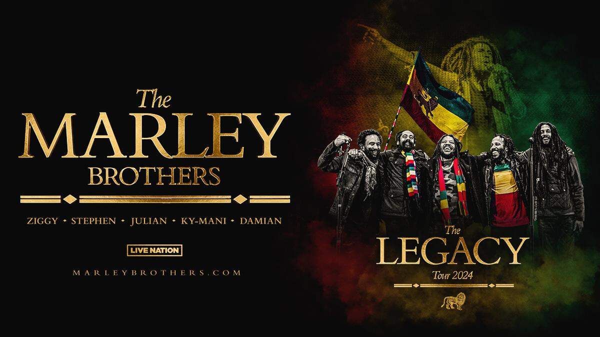 Promotional poster for the The Marley Brothers: The Legacy Tour.