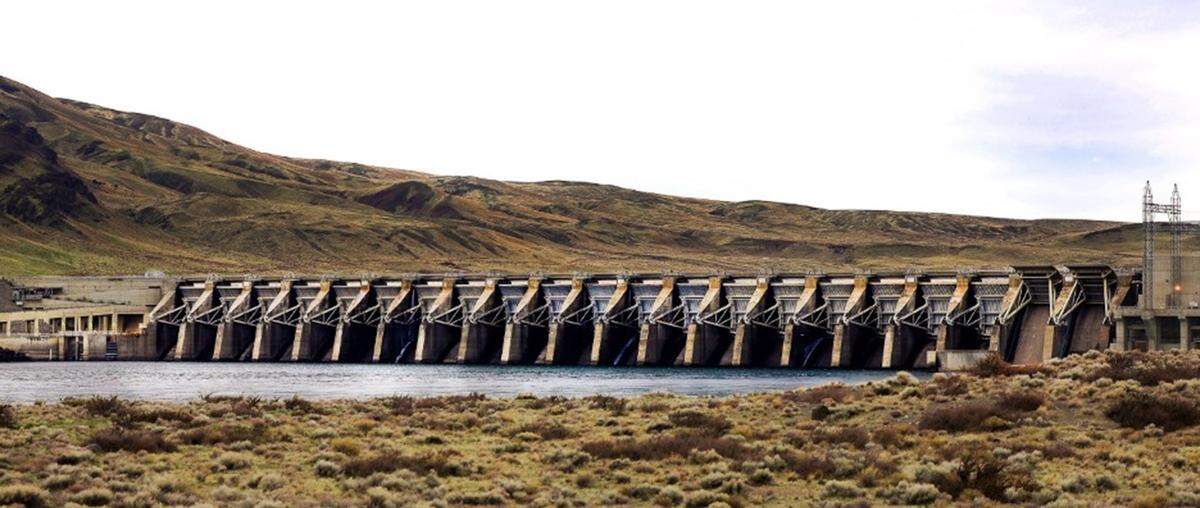 Priest Rapids Dam, a large hydroelectric facility on the Columbia River, started operation in 1956. The dam is located about 25 miles northwest of the Tri-Cities
