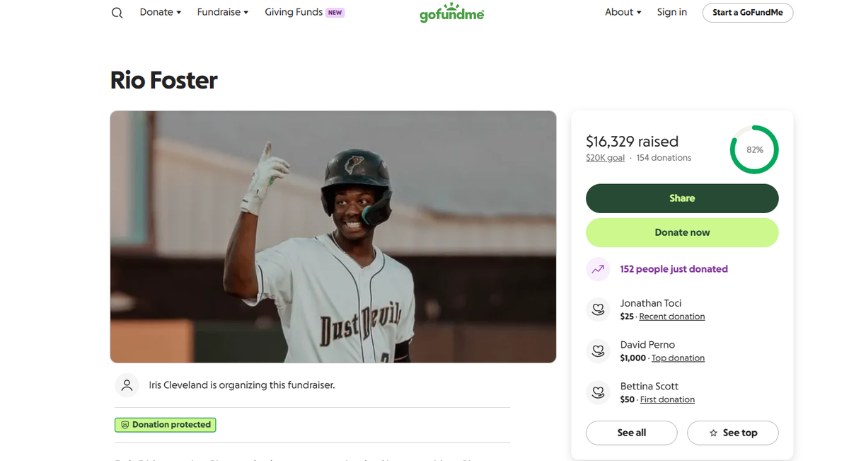 A GoFundMe campaign was started to raise funds for Rio Foster after a dramatic crash in Richland. He was left with a traumatic brain injury.