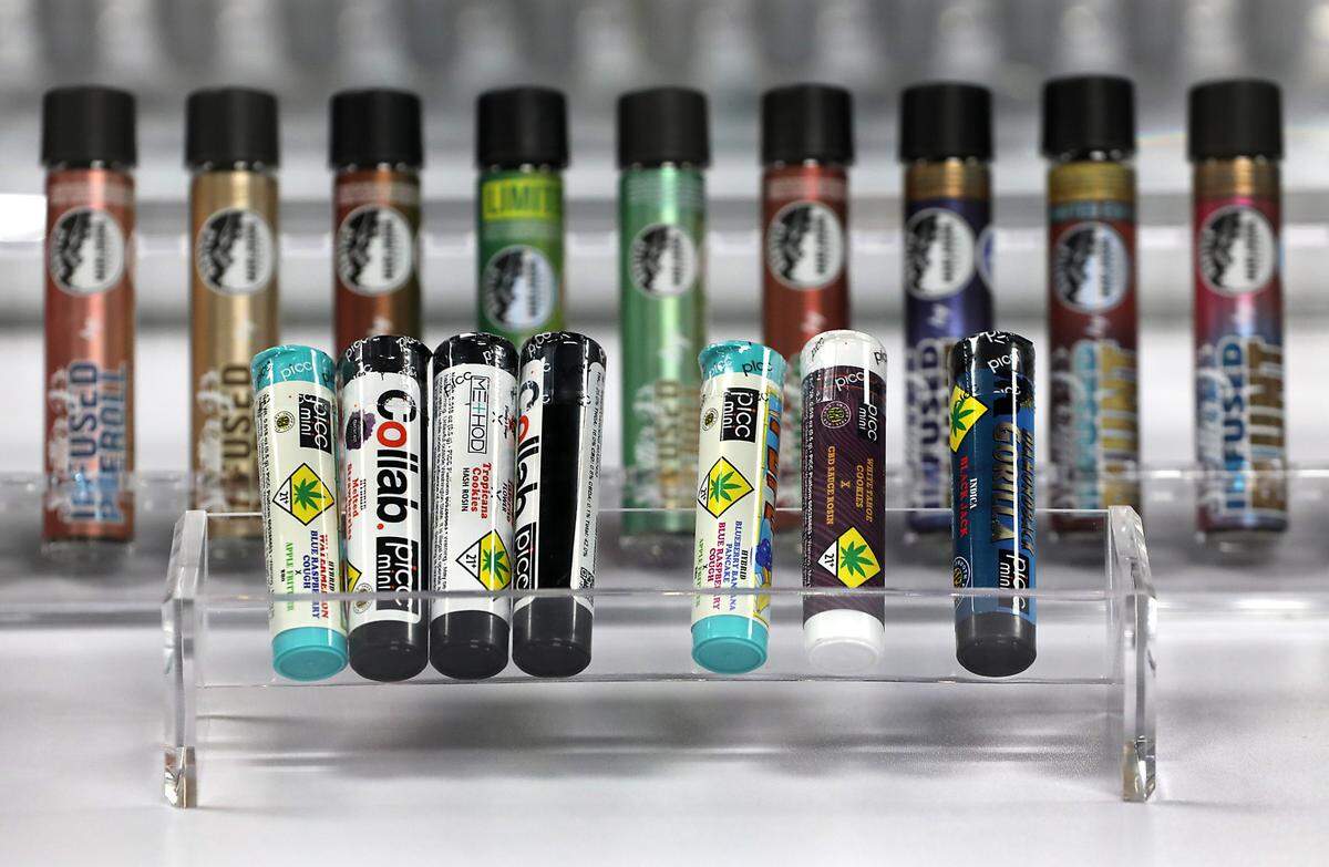 A display of cannabis products at the new Lucky Leaf Co. cannabis store in downtown Pasco. 