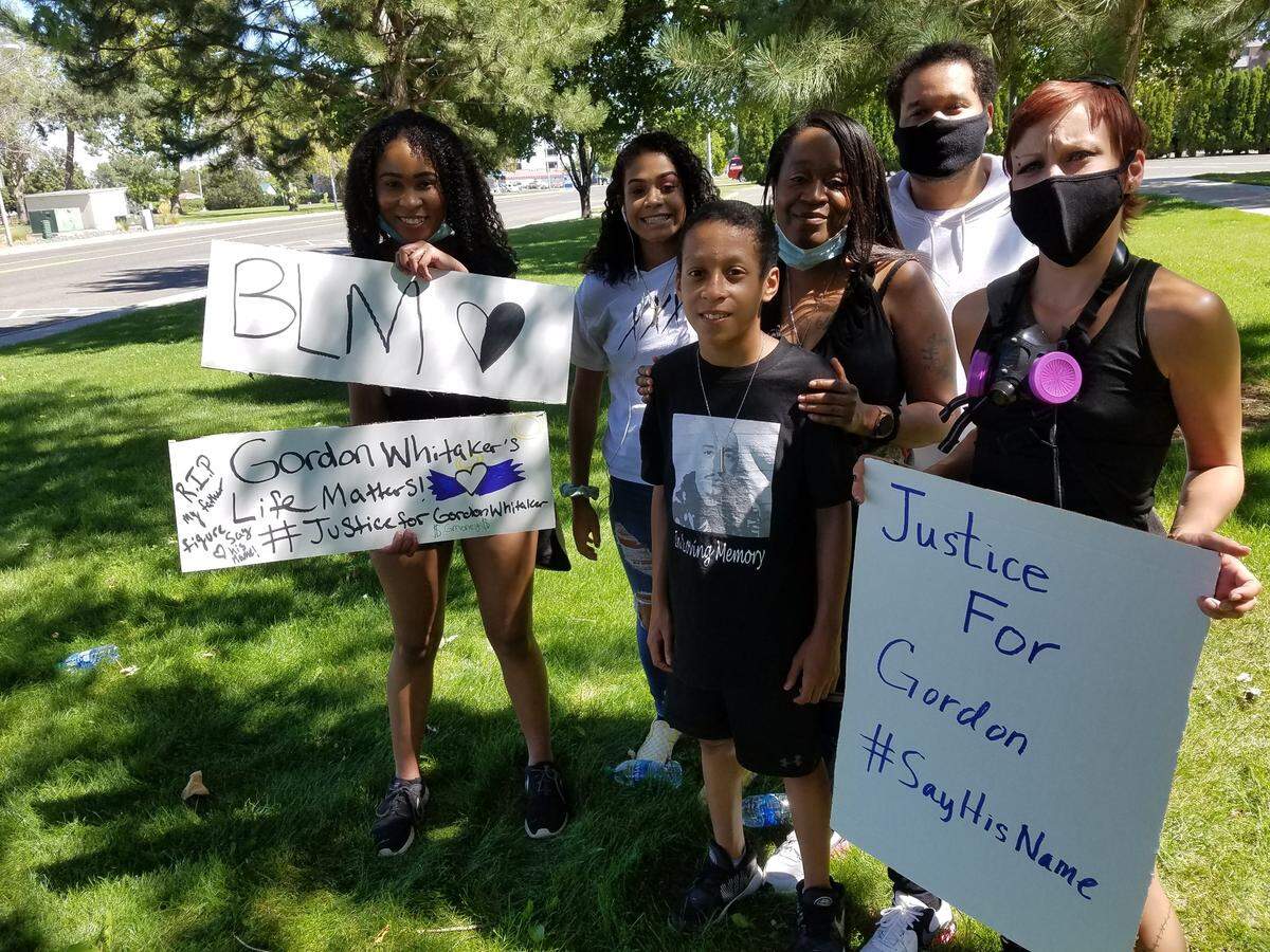 Friends and family of Gordon Whitaker came to a protest calling for justice for the West Richland father who died in a police shooting on Feb. 9.