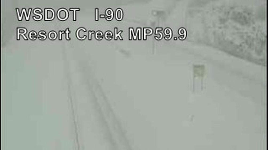 Icy I-90 closed from Ellensburg to North Bend. More snow coming