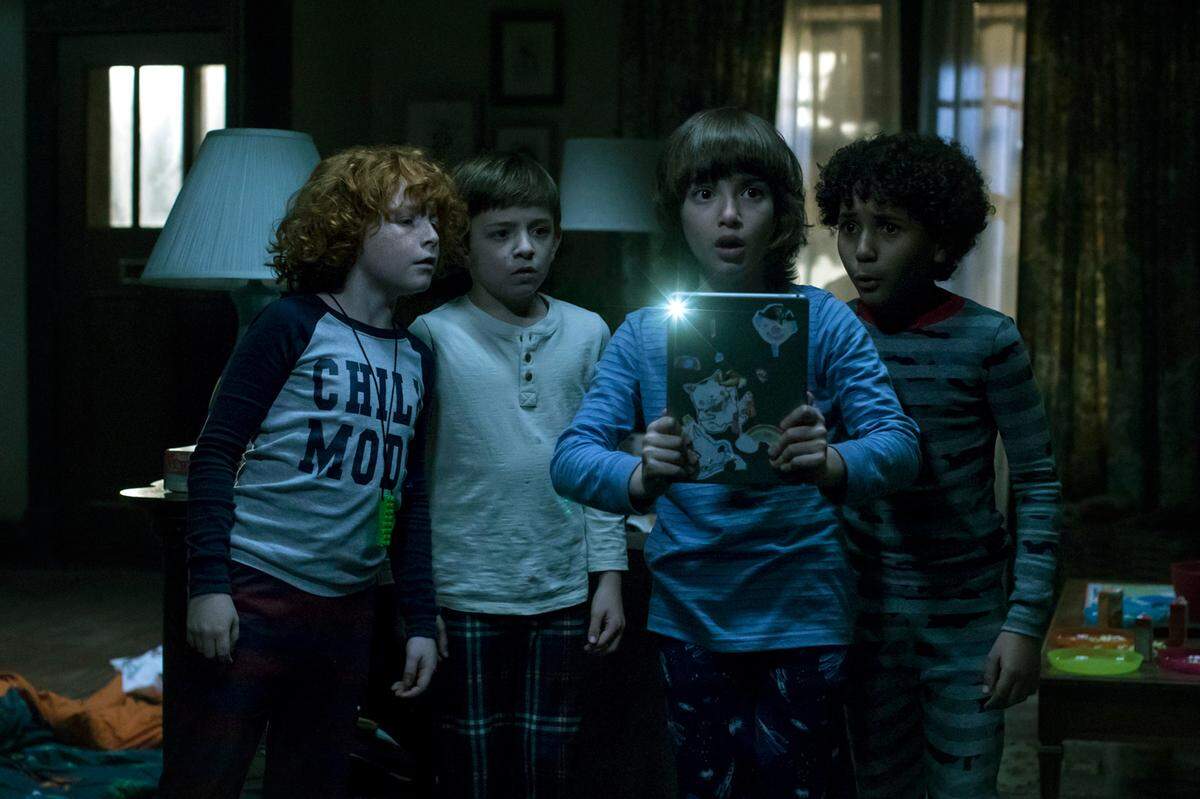 Gavin Maciver-Wright, Winslow Fegley, Azhy Robertson, and Jayden Marine in “Come Play.”