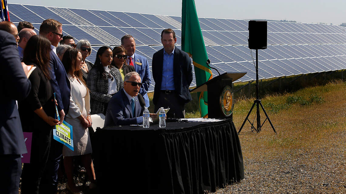 Washington Gov. Inslee signs climate bills during Tri-Cities visit