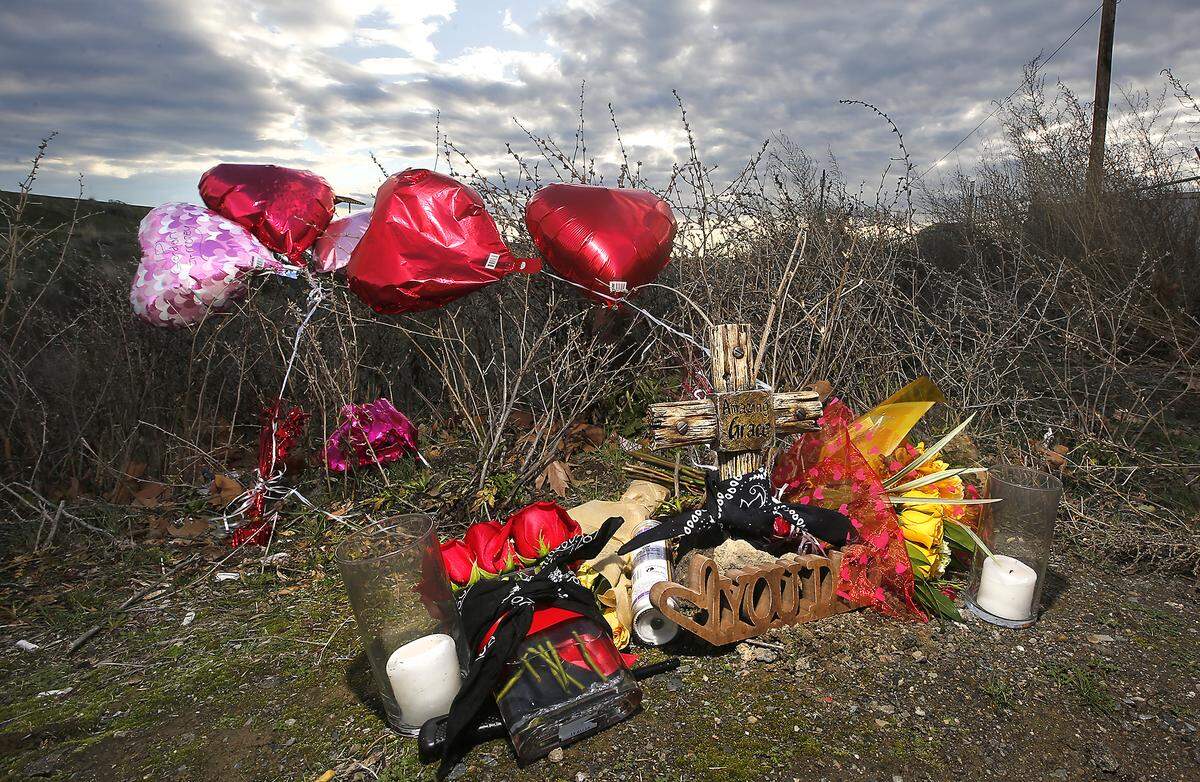 A memorial was created in February near the site of Gordon Whitaker’s fatal shooting by Kennewick police.