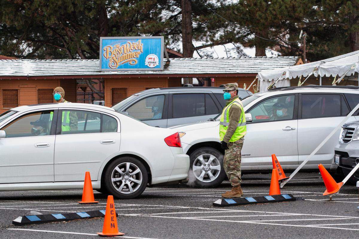 The drive-thru COVID-19 vaccine site at the Benton County Fairgrounds is administering vaccines on a first come, first served basis to anyone eligible in the surrounding region.