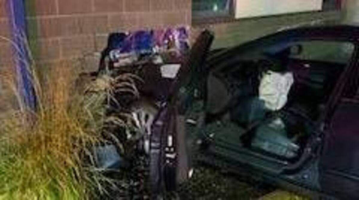 A car crashed into Jefferson Elementary School on George Washington Way in Richland on Thanksgiving night.