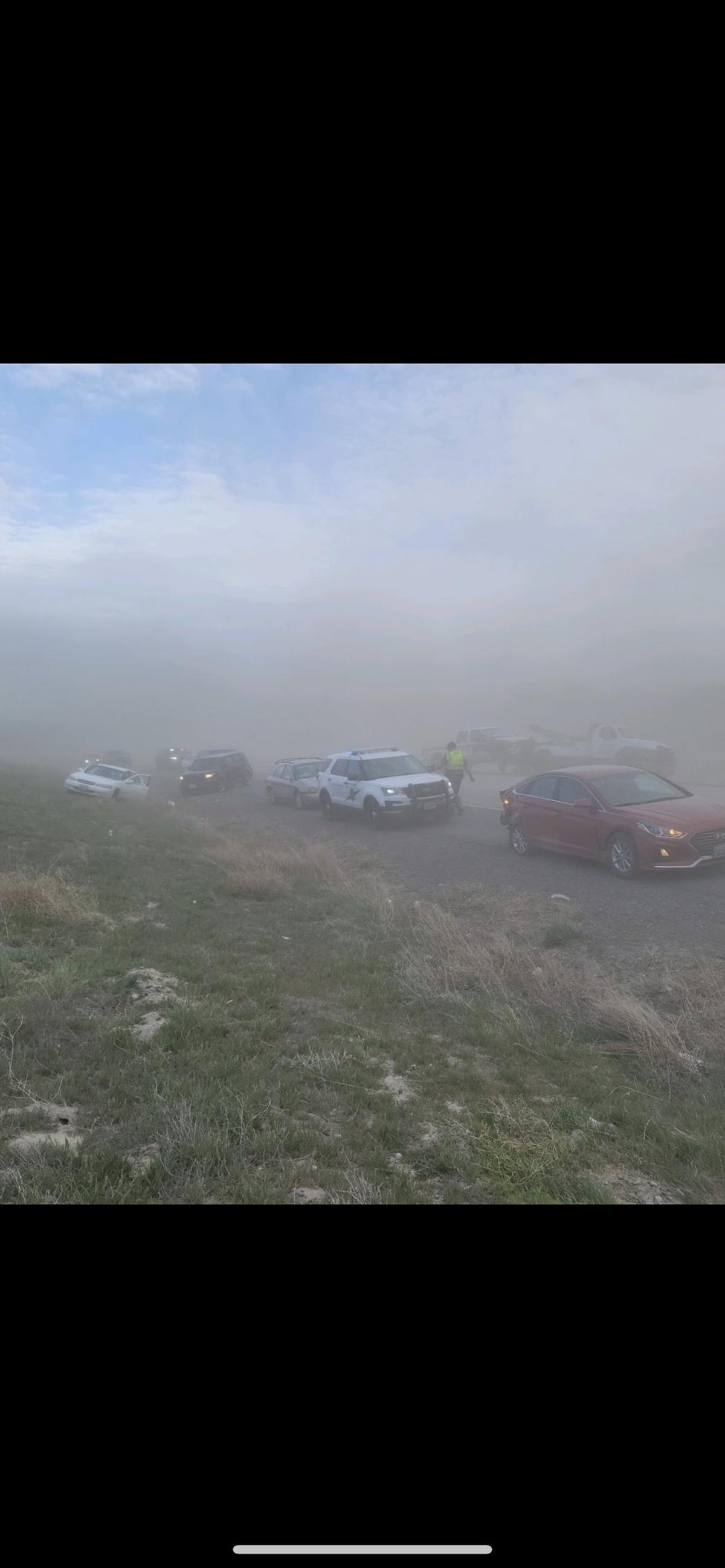 WSP Trooper Chris Thorson tweeted a photo of the pileup on I-182.