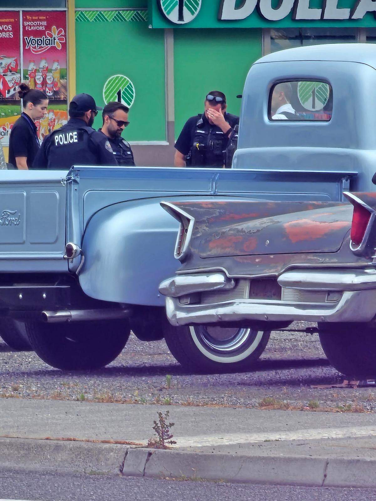 Richland police officers were at Tommy’s Garage for several hours investigating a truck hitting a person at the shop.
