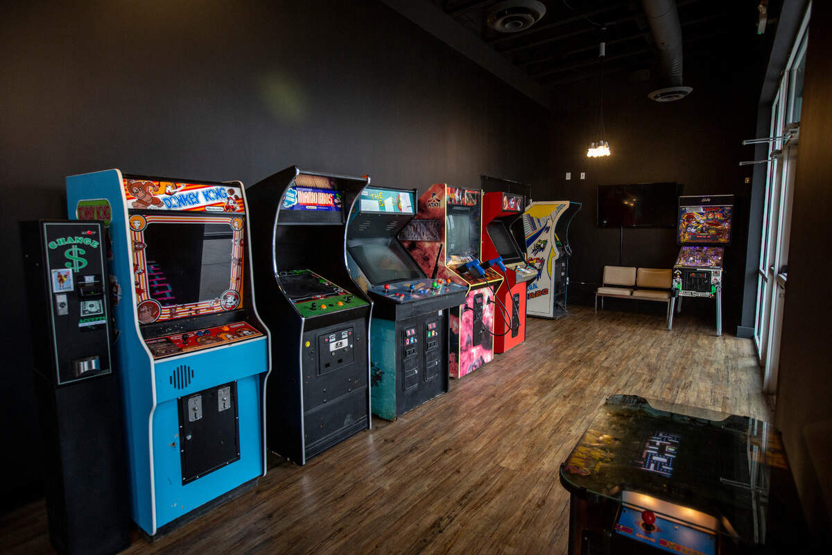 Off of the main dining room in Proof Kitchen and Bar is an arcade complete with classic games like Donkey Kong, Mario Bros. and pinball.