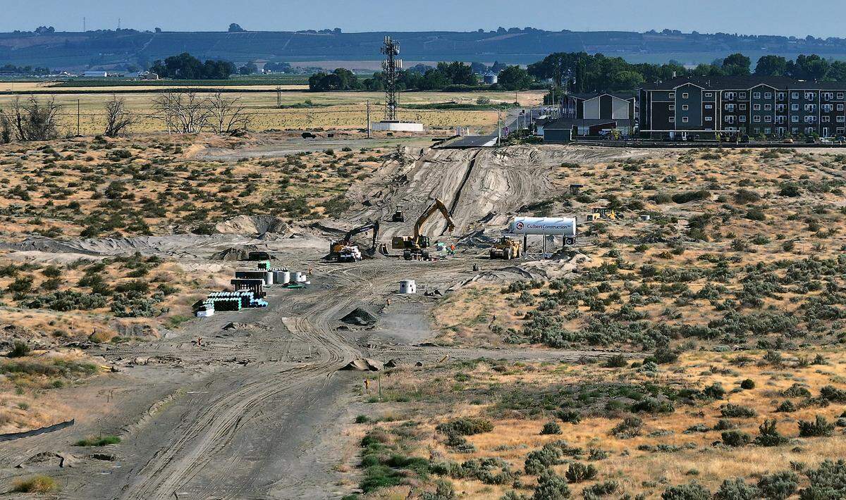 Underground infrastructure is being placed for future Road 108 in west Pasco for future development of the area.