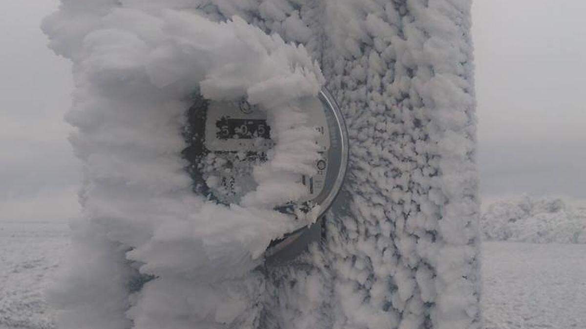 The frost was so heavy earlier this week northwest of the Tri-Cities near Rattlesnake Mountain that power poles snapped.