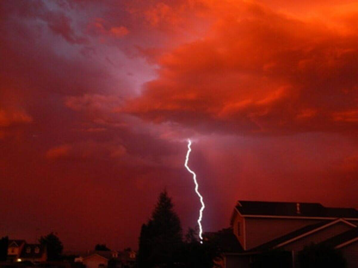 Chris Trump of Pasco took this photo of lightning during the Saturday sunrise thunderstorm.