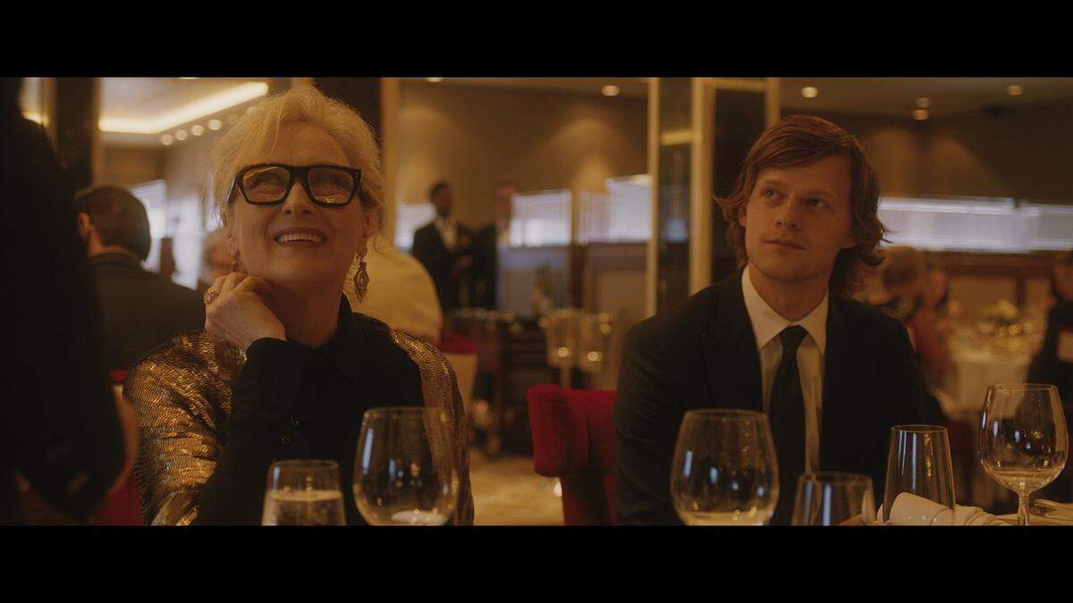 Meryl Streep (left) and Lucas Hedges in “Let Them All Talk.”