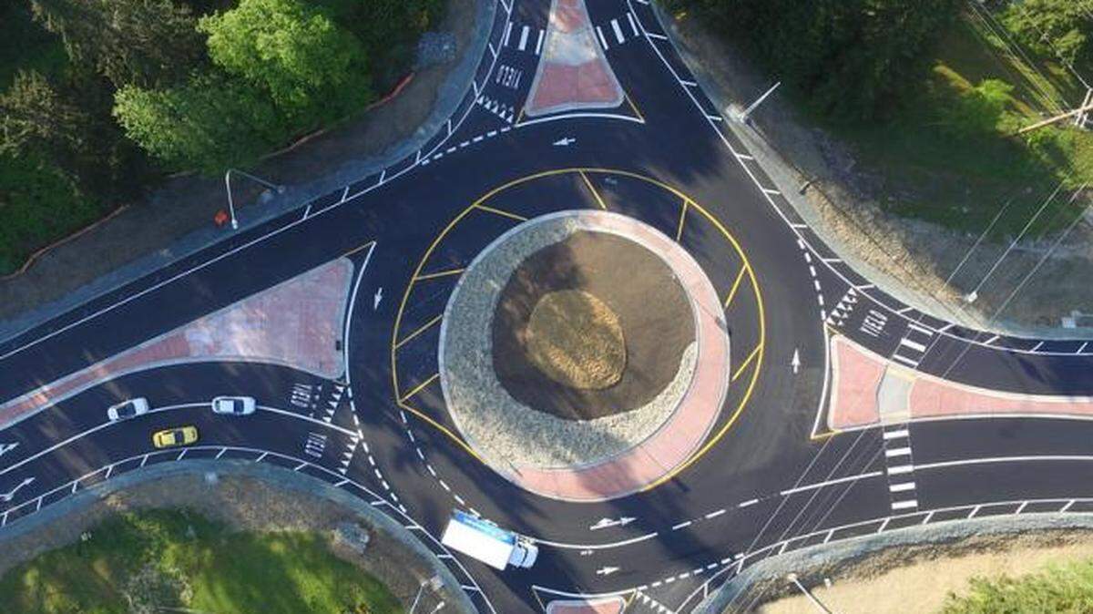 A traffic roundabout. Stock photo