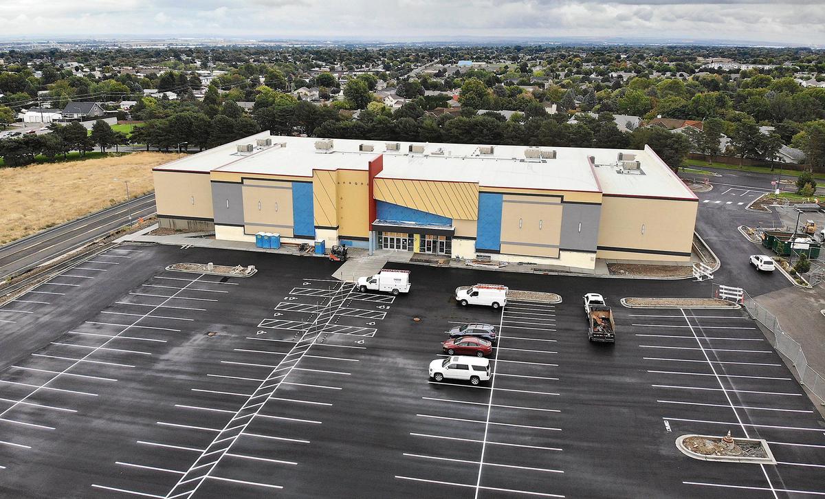 The parking lot of the Fairchild Cinemas at Southgate has been paved and painted in preparation for the anticipated opening of the new 10-screen movie theater in early November.