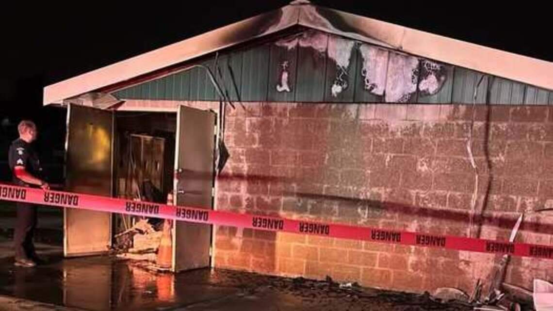 Illegal fireworks fire guts park restroom and closes Kennewick splash pad