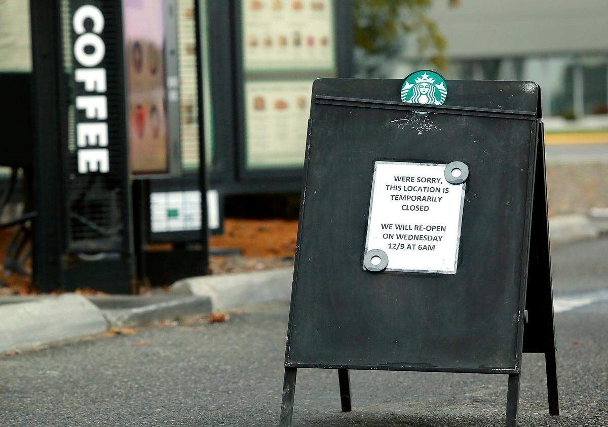 The Starbucks coffee shop on the corner of West Clearwater Avenue and Columbia Center Boulevard in Kennewick was among several in the Tri-Cities to close temporarily because of a COVID exposure.