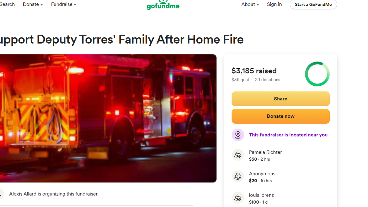 Franklin County Sheriff’s Deputy Salvador Torres and his family were forced out of their home after a fire.